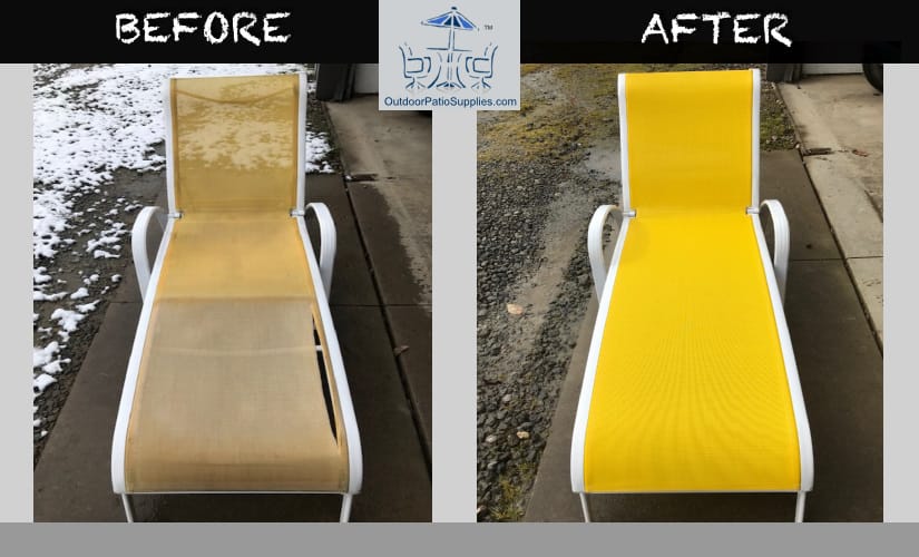 before and after sling chair repair