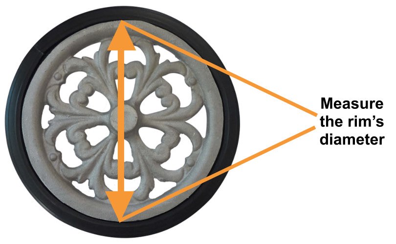 measure the wheel rim diameter